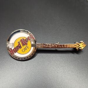 Hard Rock Cafe Nashville Banjo Pin with Red and Yellow